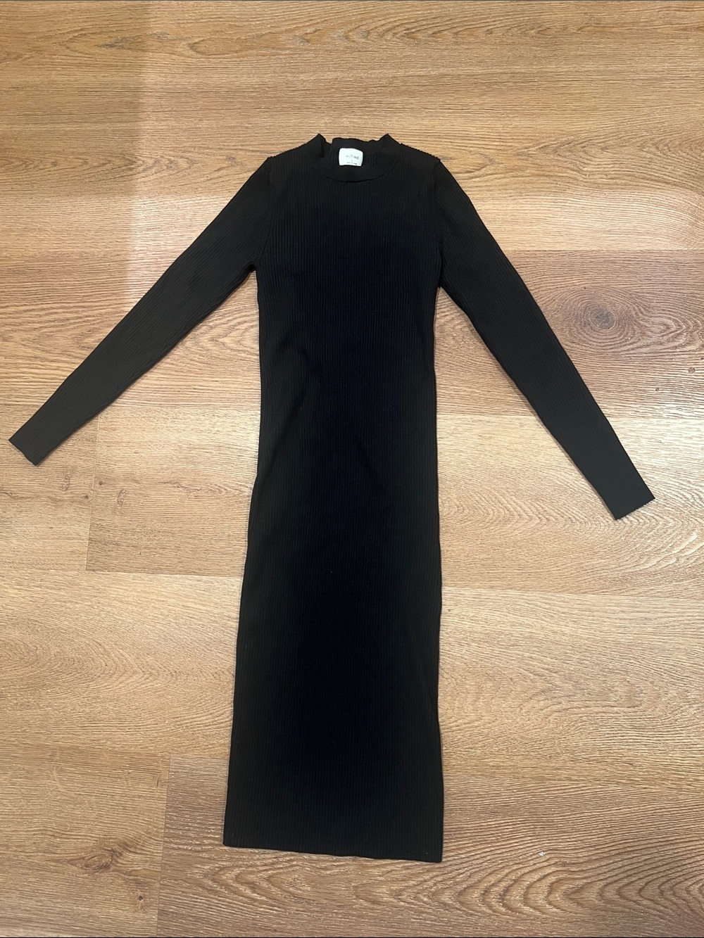Aritzia Black Ribbed Knit Dress